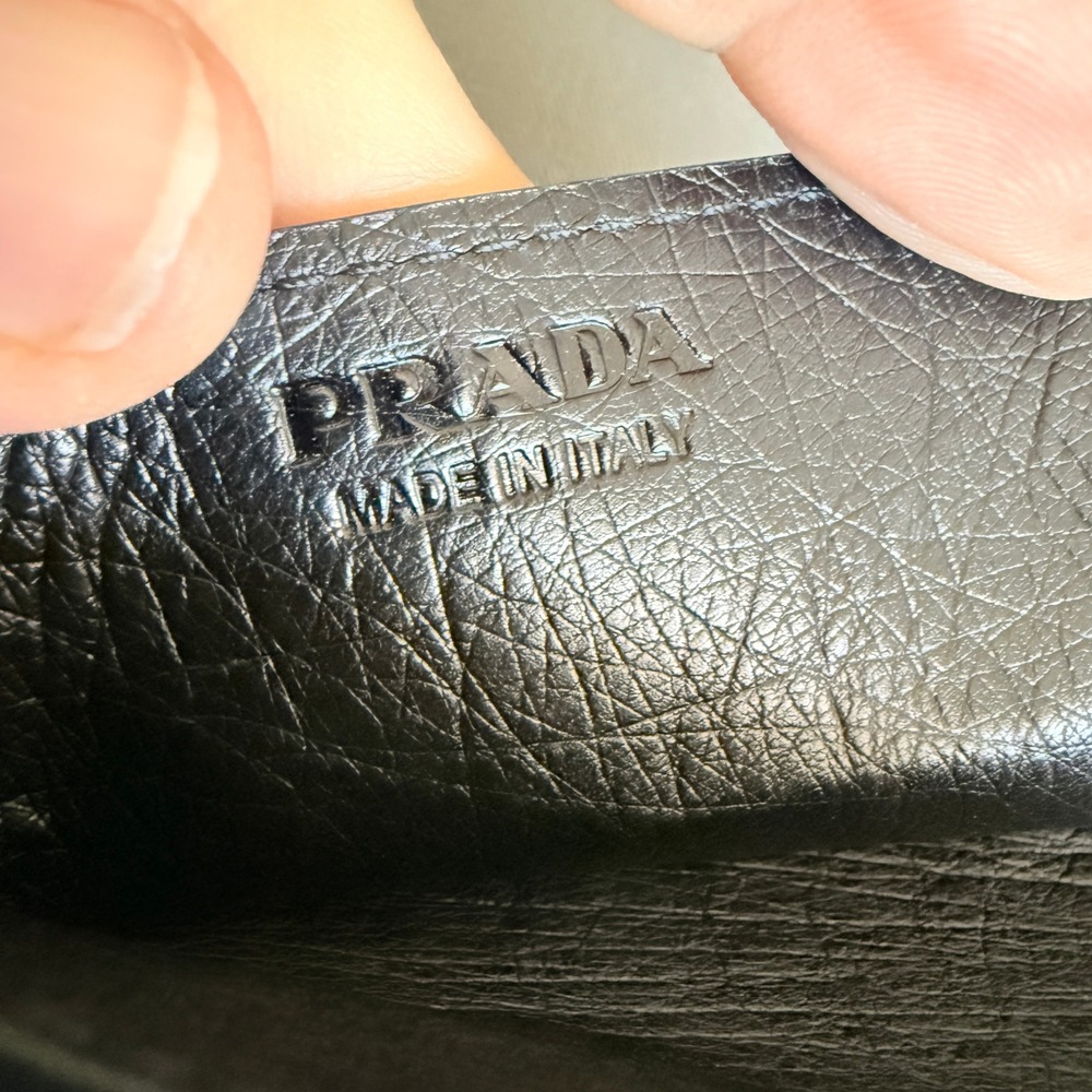 Prada Black Ostrich Leather Card Holder Wallet 2MC223 Struzzo Made in Italy - Picture 6 of 10